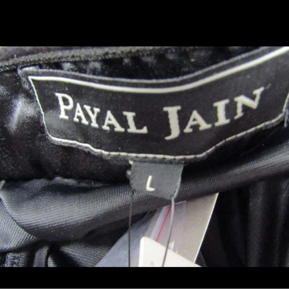 Anthropologie Payal Jain Black Velvet Strapless Beaded Formal Maxi Gown Large - Picture 15 of 15